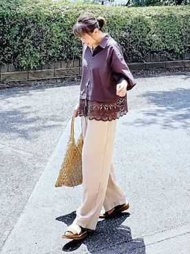 「ikka（イッカ）のアイテム」を使った、&りっちさん（レディース・154cm）の夏コーディネート