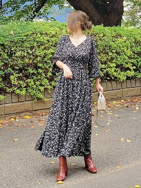 ブーツを使った マキシ丈ワンピース の人気ファッションコーディネート Wear