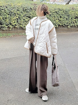 「ECRIRE（エクリール）のアイテム（ブルゾン）」を使った、&りっちさん（レディース・154cm）の冬コーディネート