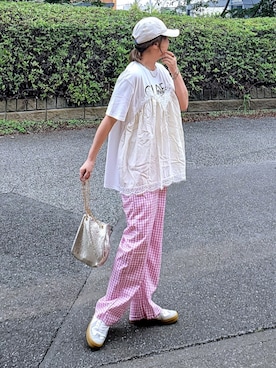 「AAA+（サンエープラス）のアイテム」を使った、&りっちさん（レディース・154cm）の夏コーディネート