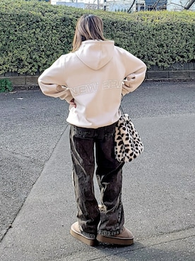 「アイテム（パーカー）」を使った、&りっちさん（レディース・154cm）の冬コーディネート