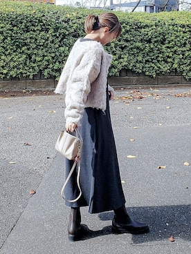 「ショート丈カーディガン」｜「UNIQLO（ユニクロ）のアイテム」を使った、&りっちさん（レディース・154cm）の秋コーディネート