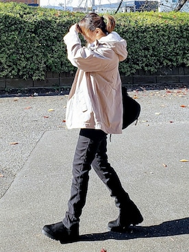 「アイテム（マウンテンパーカー）」を使った、&りっちさん（レディース・154cm）の秋コーディネート