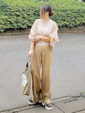「ふんわり」｜&りっちさん（レディース・154cm）の夏コーディネート