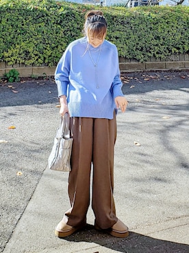 「アイテム（アクセサリー）」を使った、&りっちさん（レディース・154cm）の冬コーディネート