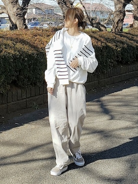 「ゆるカジ」｜「アイテム（アクセサリー）」を使った、&りっちさん（レディース・154cm）の冬コーディネート