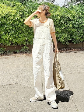 「something_jean」｜「アイテム（オールインワン・サロペット）」を使った、&りっちさん（レディース・154cm）の春コーディネート