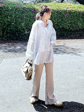 「andme（アンドミー）のアイテム（パンツ）」を使った、&りっちさん（レディース・154cm）の春コーディネート