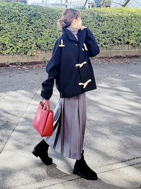 「アイテム（ダッフルコート）」を使った、&りっちさん（レディース・154cm）の秋コーディネート