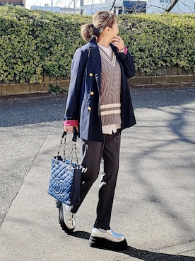 「Emma Taylor（エマテイラー）のアイテム」を使った、&りっちさん（レディース・154cm）の冬コーディネート