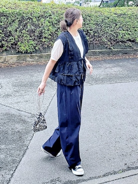 「ikka（イッカ）のアイテム」を使った、&りっちさん（レディース・154cm）の夏コーディネート