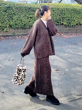 「ニットアップ」｜「アイテム（ブーツ）」を使った、&りっちさん（レディース・154cm）の秋コーディネート