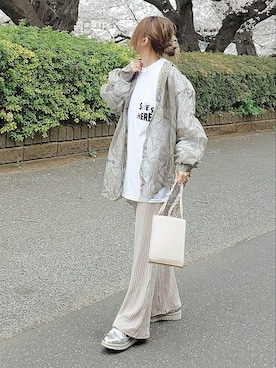 「シースルー」｜「アイテム（その他シューズ）」を使った、&りっちさん（レディース・154cm）の春コーディネート