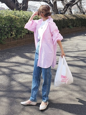 「Traditional Weatherwear（トラディショナルウェザーウェア）のMARCHE BAG MINI（トートバッグ）」を使った、&りっちさん（レディース・154cm）の春コーディネート