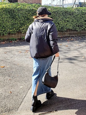 「アイテム（ダウンジャケット/コート）」を使った、&りっちさん（レディース・154cm）の秋コーディネート