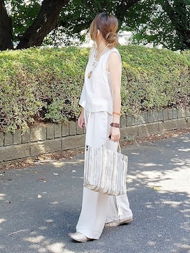 「sakishimatokyo（サキシマトーキョー）のアイテム（その他）」を使った、&りっちさん（レディース・154cm）の夏コーディネート