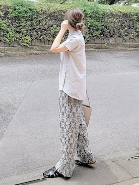 「ハイネックトップス」｜&りっちさん（レディース・154cm）の夏コーディネート