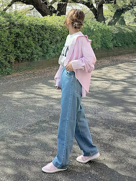 「frames RAY CASSIN（フレームスレイカズン）のアイテム（パンツ）」を使った、&りっちさん（レディース・154cm）の春コーディネート