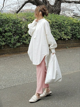 「Traditional Weatherwear（トラディショナルウェザーウェア）のMARCHE BAG MINI（トートバッグ）」を使った、&りっちさん（レディース・154cm）の春コーディネート