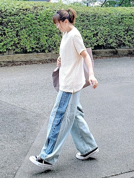「レーストップス」｜&りっちさん（レディース・154cm）の夏コーディネート