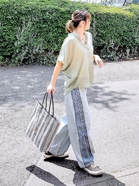 「ikka（イッカ）のアイテム」を使った、&りっちさん（レディース・154cm）の夏コーディネート