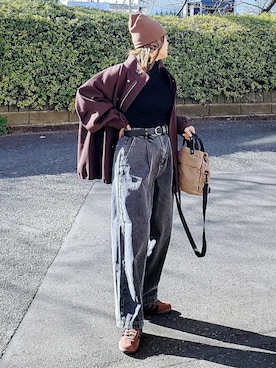 「アイテム（モッズコート）」を使った、&りっちさん（レディース・154cm）の冬コーディネート