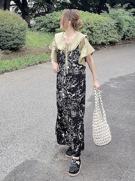 「sakishimatokyo（サキシマトーキョー）のアイテム（チュニック）」を使った、&りっちさん（レディース・154cm）の夏コーディネート