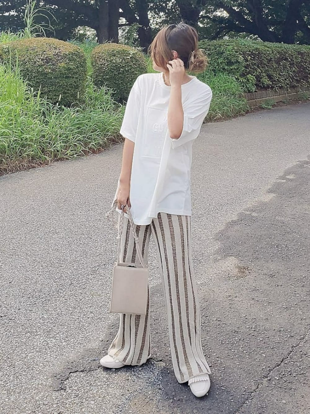 6（ロク）の「＜6(ROKU)＞STRIPE KNIT PANTS/パンツ（その他