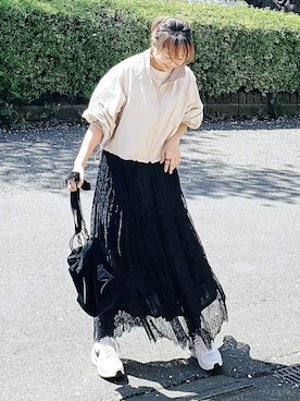 「pocket（ポケット）のアイテム」を使った、&りっちさん（レディース・154cm）の春コーディネート