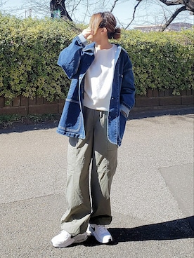 「NIKE（ナイキ）のNIKE ナイキ W AIRMAX EXCEE ウィメンズ エア マックス エクシー  CD5432-101 101WHT/BLK（スニーカー）」を使った、&りっちさん（レディース・154cm）の春コーディネート