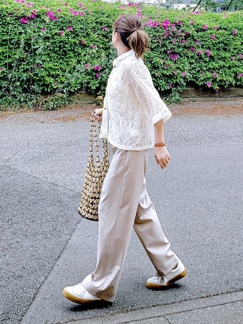 ブラウス シャツ Cropped lace shirt レディース SOTT ブラウス シャツ Cropped lace shirt バンドカラー