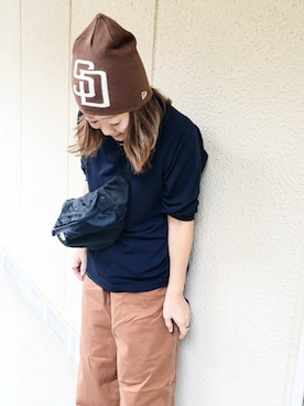 「アイテム（ボディバッグ/ウエストポーチ）」を使った、&りっちさん（レディース・154cm）の秋コーディネート