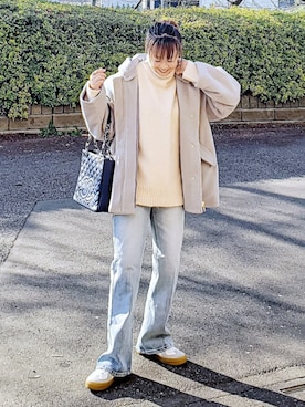 「AAA+（サンエープラス）のアイテム」を使った、&りっちさん（レディース・154cm）の冬コーディネート