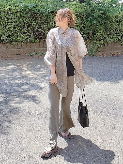 シャツ/ブラウス(長袖/七分) 6(ROKU) SUKE MARBLE PRINT SHIRT 6（ロク）の「＜6(ROKU)＞SUKE MARBLE PRINT SHIRT/シャツ ◇（シャツ