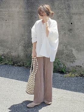 「ごきげんウィーク」｜「アイテム（パンプス）」を使った、&りっちさん（レディース・154cm）の春コーディネート