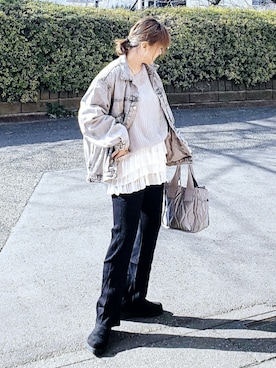 「ikka（イッカ）のアイテム」を使った、&りっちさん（レディース・154cm）の冬コーディネート