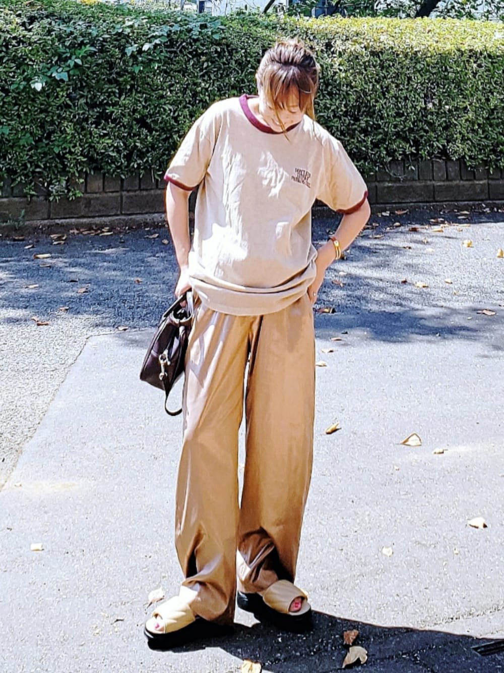6（ロク）の「＜6(ROKU)＞NYC リンガー Tシャツ（Tシャツ/カットソー