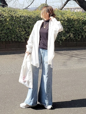 「Traditional Weatherwear（トラディショナルウェザーウェア）のMARCHE BAG MINI（トートバッグ）」を使った、&りっちさん（レディース・154cm）の春コーディネート