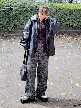 「アイテム（ローファー）」を使った、&りっちさん（レディース・154cm）の冬コーディネート