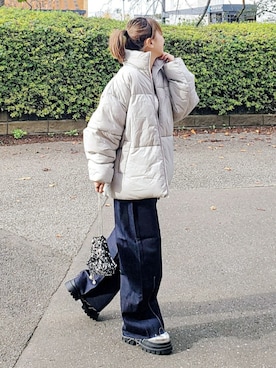 「アイテム（ダウンジャケット/コート）」を使った、&りっちさん（レディース・154cm）の秋コーディネート