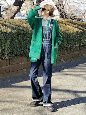 「something_jean」｜「アイテム（オールインワン・サロペット）」を使った、&りっちさん（レディース・154cm）の冬コーディネート