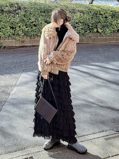 SHAGGIE シャギー ファーブルゾンジャケット/ファーコート ブラウン 茶色 セール】【ViVi掲載】ファーブルゾンジャケット/ファーコート