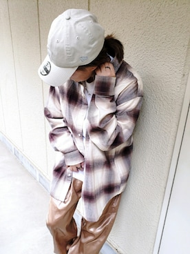 「チェックシャツ」｜&りっちさん（レディース・154cm）の秋コーディネート