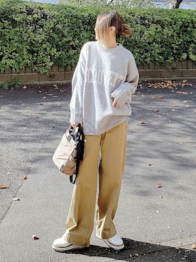 「frames RAY CASSIN（フレームスレイカズン）のアイテム（ニット/セーター）」を使った、&りっちさん（レディース・154cm）の秋コーディネート