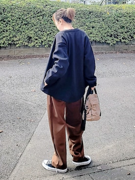 「アイテム（スウェットパンツ）」を使った、&りっちさん（レディース・154cm）の秋コーディネート