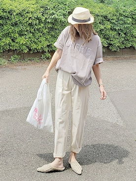 「Traditional Weatherwear（トラディショナルウェザーウェア）のMARCHE BAG MINI（トートバッグ）」を使った、&りっちさん（レディース・154cm）の春コーディネート