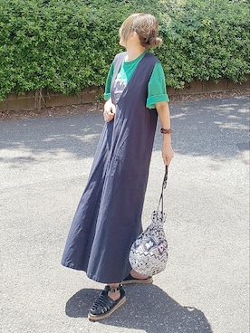 「PT（ピーティ）のアイテム（バッグ）」を使った、&りっちさん（レディース・154cm）の夏コーディネート