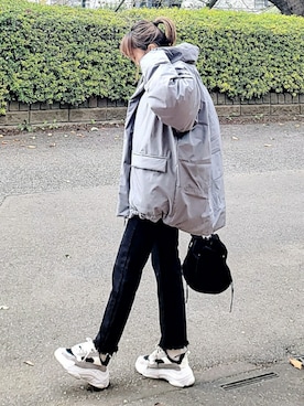 「アイテム（ダウンジャケット/コート）」を使った、&りっちさん（レディース・154cm）の秋コーディネート