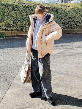 「ikka（イッカ）のアイテム」を使った、&りっちさん（レディース・154cm）の冬コーディネート