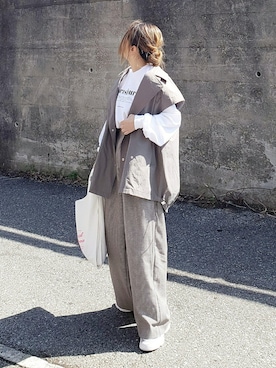 「Traditional Weatherwear（トラディショナルウェザーウェア）のMARCHE BAG MINI（トートバッグ）」を使った、&りっちさん（レディース・154cm）の春コーディネート